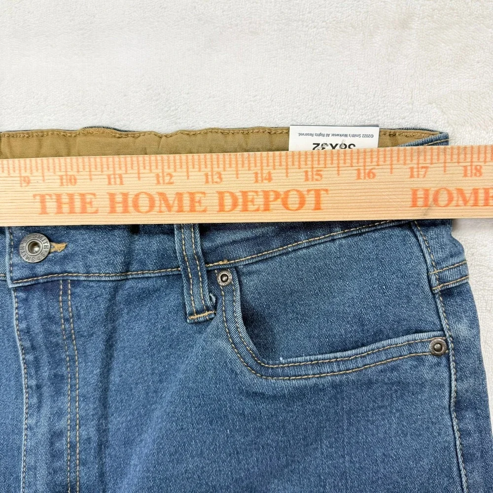 Smiths Workwear Mens Relaxed Fit Stretch Work Jeans Light Vintage Wash 38x32